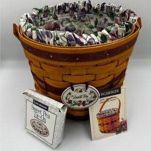 Longaberger 1996 Sweet Pea Basket with purple weave and trim